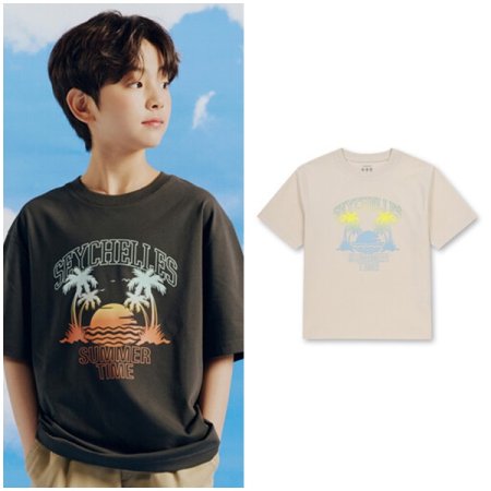  쿨에어 코튼 그라데이션 그래픽티셔츠