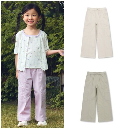 여아 코튼 카고 와이드 팬츠 