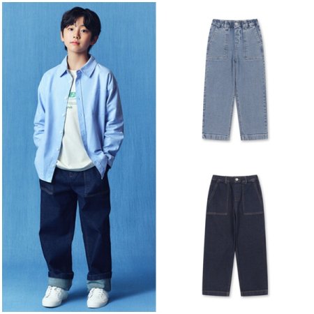 공용 스트레이트 데님 팬츠