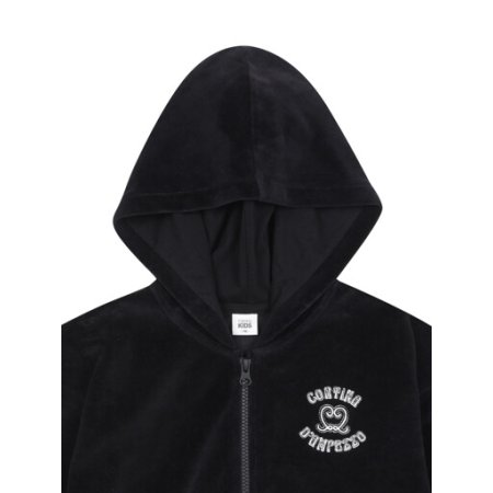 여아 벨로아 크롭 후드집업