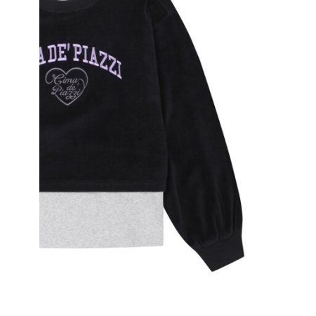 여아 벨로아 레이어드 스웨트셔츠 