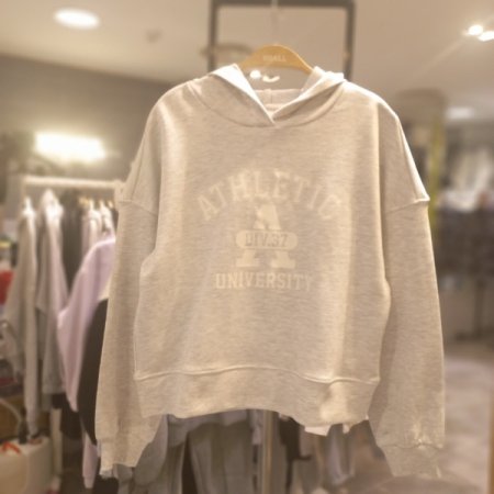 크롭 후드 티셔츠