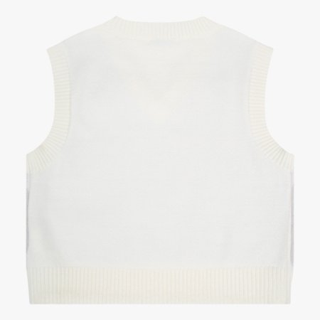 크롭 아가일 니트 베스트