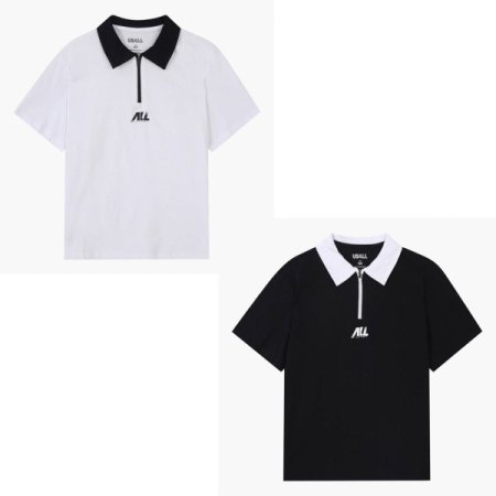 카라 반집업 반팔티셔츠