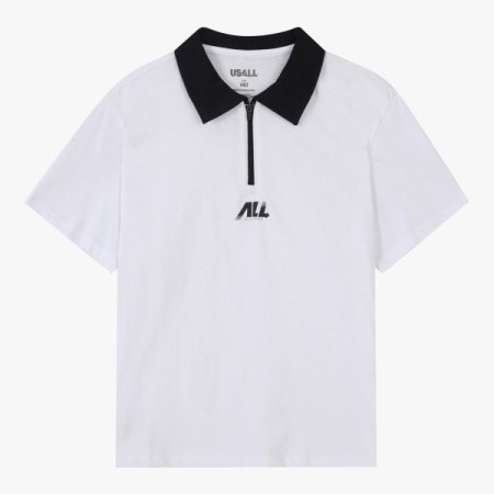 카라 반집업 반팔티셔츠