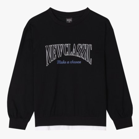 UNI 미니쮸리 밑단 레이어드 맨투맨