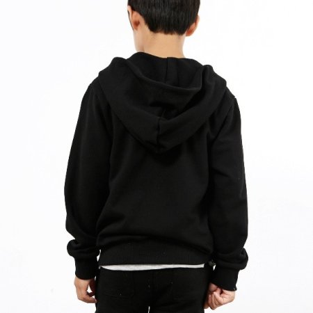 키즈 기본 로고 후드 집업 블랙