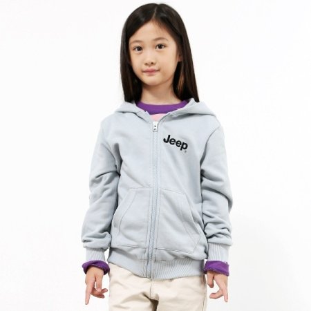 키즈 기본 로고 후드 집업 민트