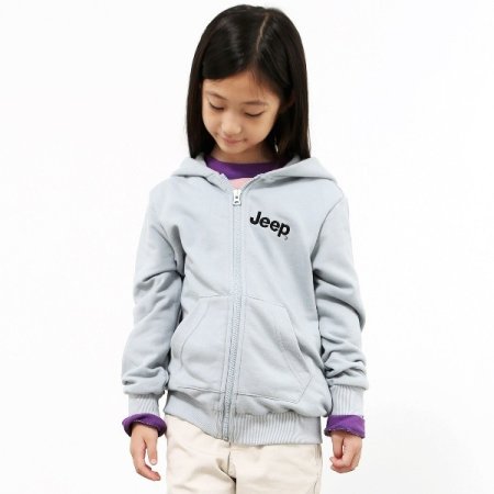 키즈 기본 로고 후드 집업 민트