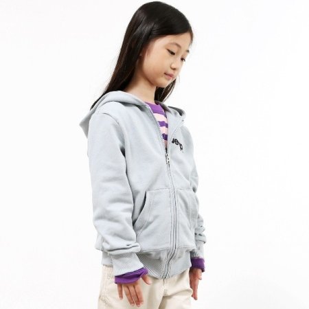 키즈 기본 로고 후드 집업 민트