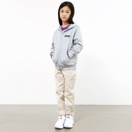 키즈 기본 로고 후드 집업 민트