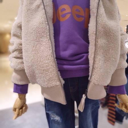 키즈 뽀글이 후드 집업