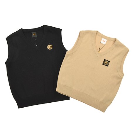 브이넥 니트 베스트