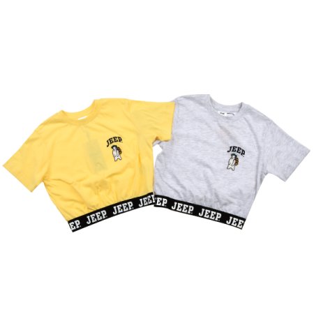 곰와펜 이밴드 크롭 반팔티