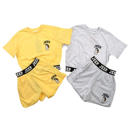 곰와펜 이밴드 크롭반팔 반바지SET