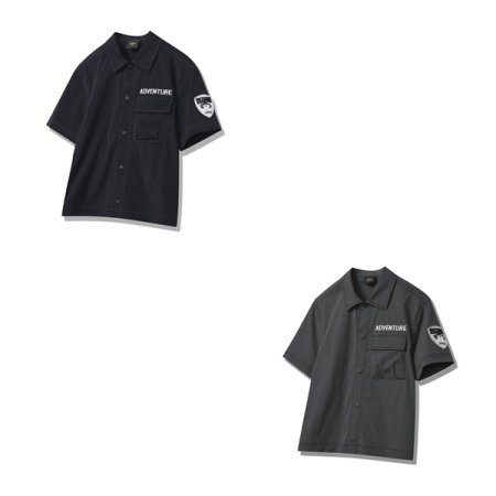 지프키즈 배색 스티치 셋업 셔츠