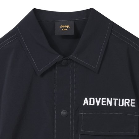 지프키즈 배색 스티치 셋업 셔츠