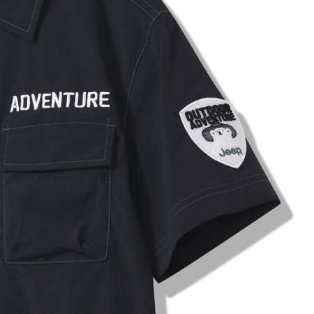 지프키즈 배색 스티치 셋업 셔츠