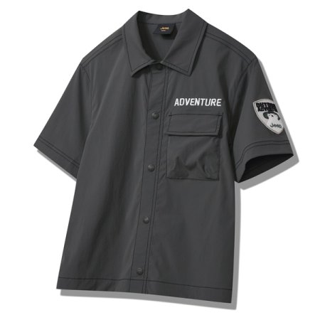 지프키즈 배색 스티치 셋업 셔츠