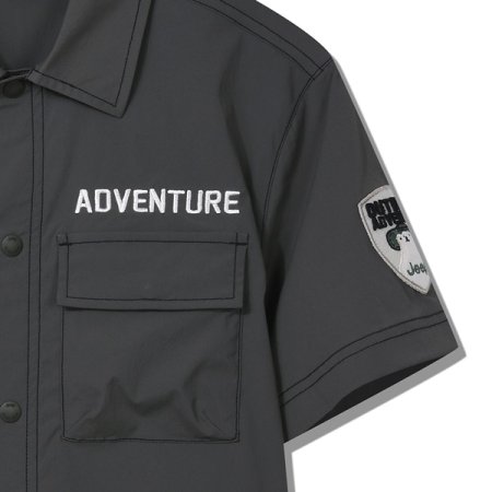 지프키즈 배색 스티치 셋업 셔츠