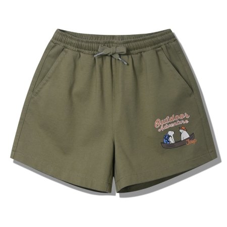 지프키즈 여아 곰프린트 셋업 5부팬츠