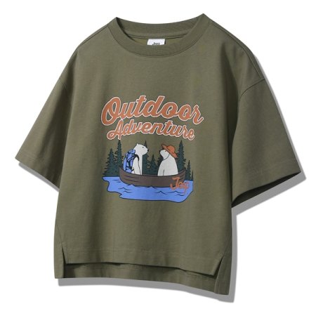 여아 곰프린트 셋업 반팔티