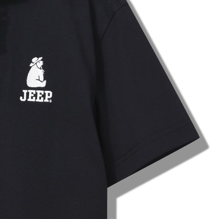 곰 자수 반넥 반팔 맨투맨