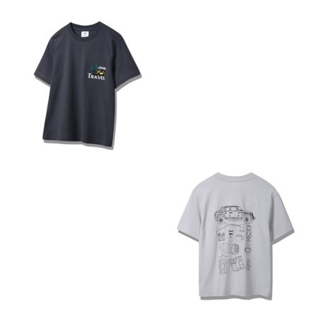 지프 트레블 백 프린팅 TS