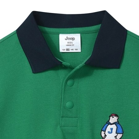 지프 베어 배색요꼬립 PK티셔츠