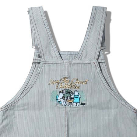 여아 스트라이프 데님오버롤 스커트