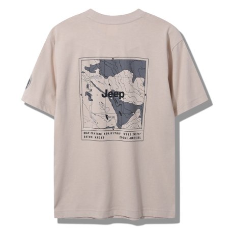 지프 지도 프린트 반팔티