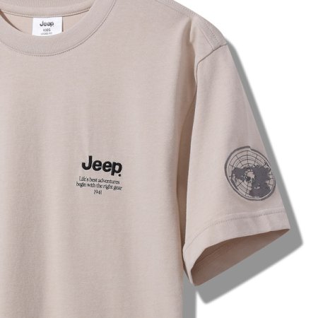 지프 지도 프린트 반팔티