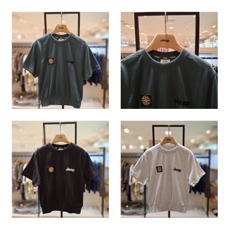 나침반와펜 반팔 맨투맨