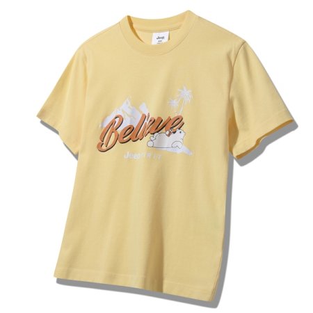 지프 베어 캠핑 반팔티 옐로우