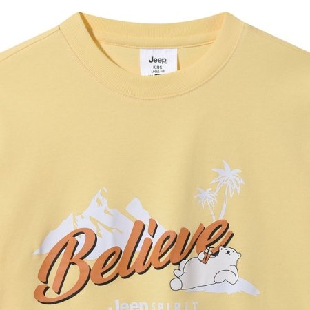 지프 베어 캠핑 반팔티 옐로우