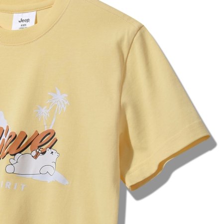 지프 베어 캠핑 반팔티 옐로우