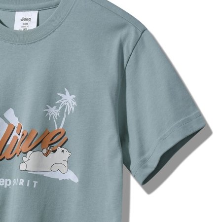 지프 베어 캠핑 반팔티 민트