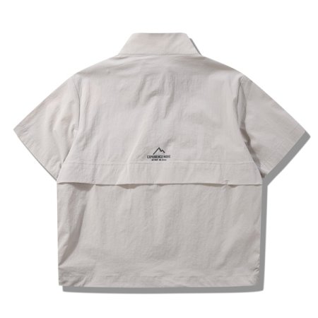 반팔 밴드넥 아노락 베이지