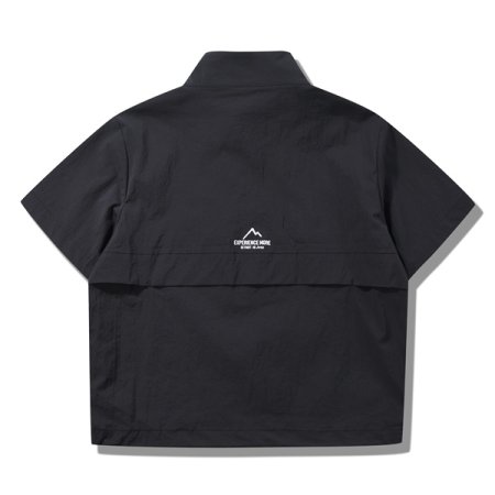 반팔 밴드넥 아노락 블랙