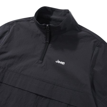 반팔 밴드넥 아노락 블랙