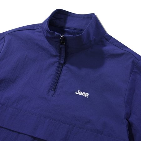 반팔 밴드넥 아노락 다크블루