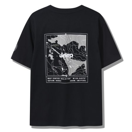 지도 프린트 반팔티 BK