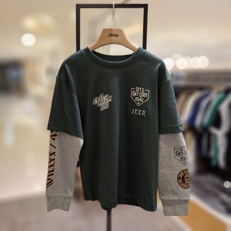 레이어드 배색 긴팔티