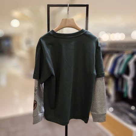 레이어드 배색 긴팔티