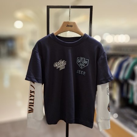 레이어드 배색 긴팔티