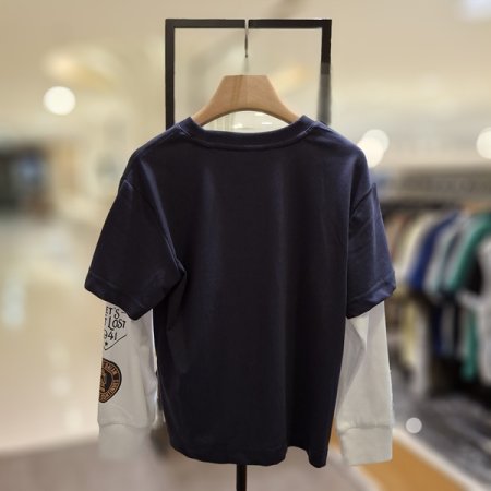 레이어드 배색 긴팔티