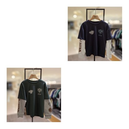 레이어드 배색 긴팔티