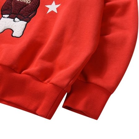 지프 베어 아플리케 후드티 RD