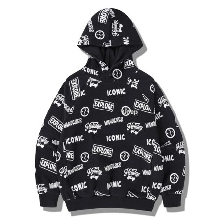 지프키즈 자카드 전판 후드티