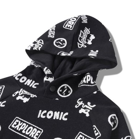 지프키즈 자카드 전판 후드티